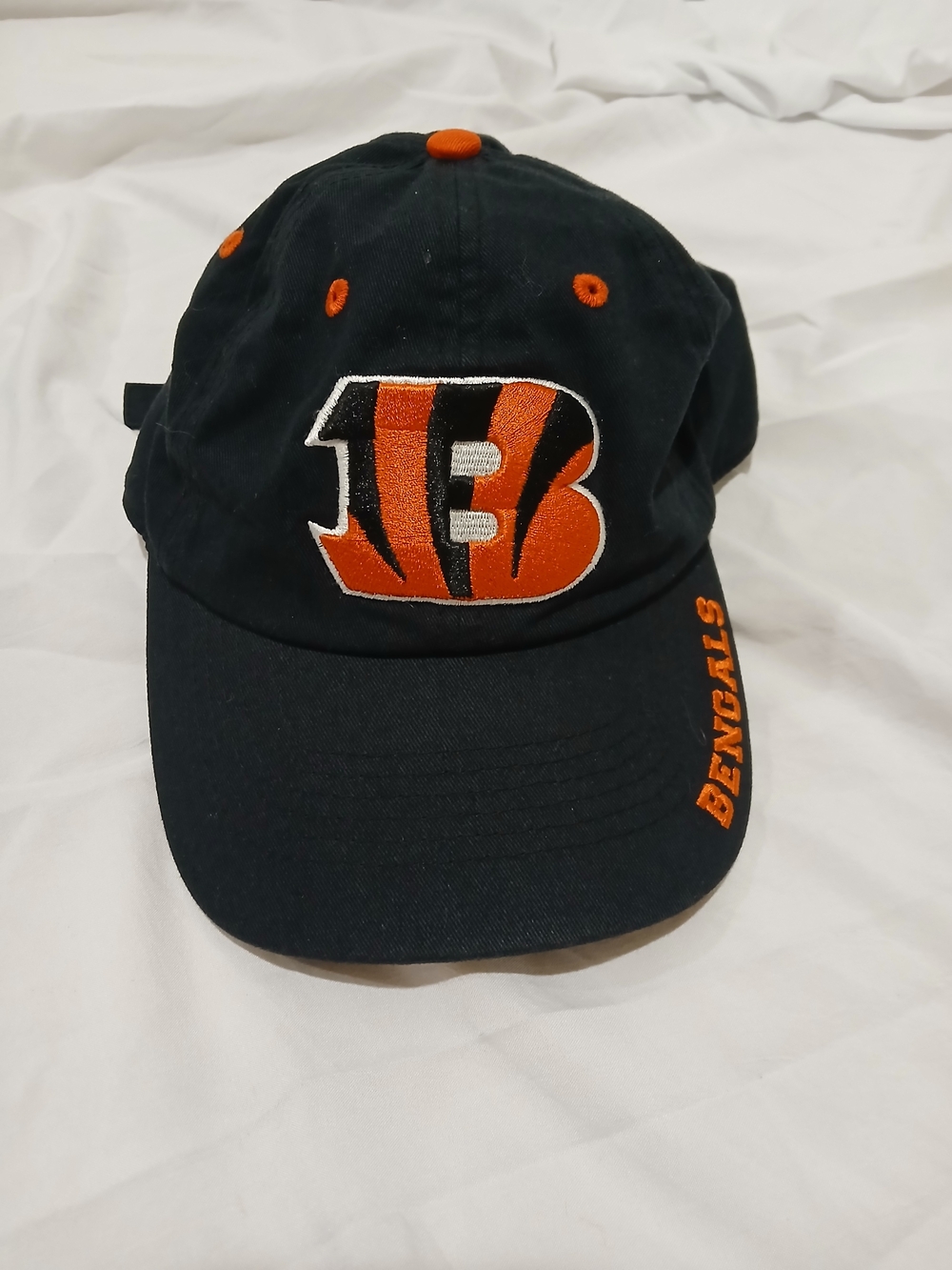 NFL Bengals Black and Orange Embroidered Logo Baseball Cap